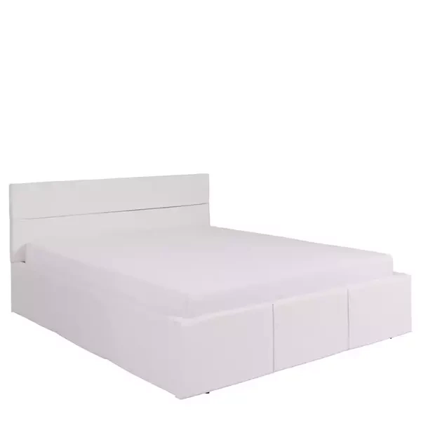 Białe łóżko tapicerowane do sypialni 160x200 MODERN