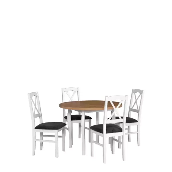 Stół okrągły z krzesłami w stylu industrialnym PALVE