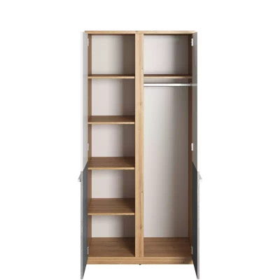 Dwudrzwiowa szafa młodzieżowa z półkami 90 cm PLANO