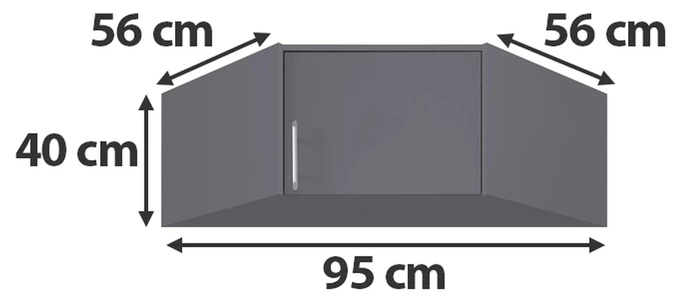 Nowoczesna nadstawka na szafę narożną 95 cm SEVAS