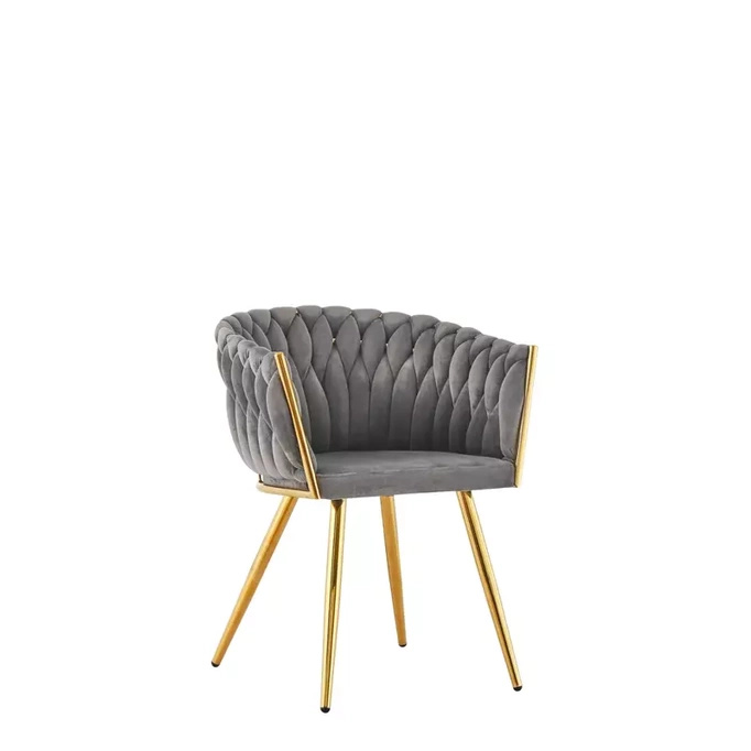 Szare krzesło tapicerowane ROLISO