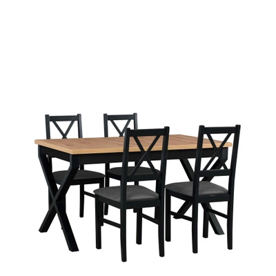Nowoczesny stół z drewnianymi krzesłami do jadalni NESTO