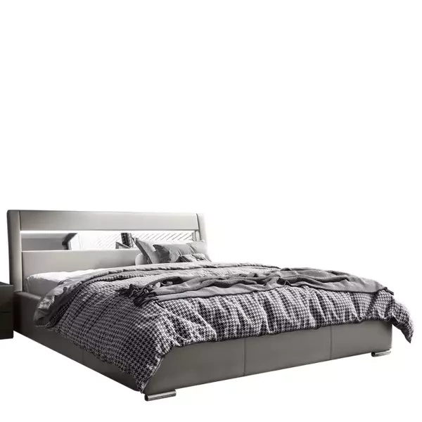 Szare łóżko Tapicerowane 160x200 LAGOS