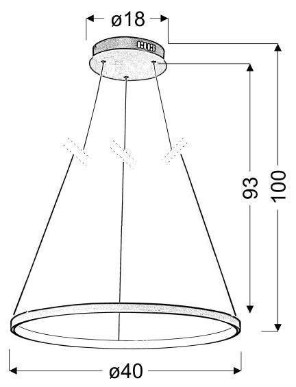 Lampa wisząca LED 25W ring 40cm okrągła 4000K Lune