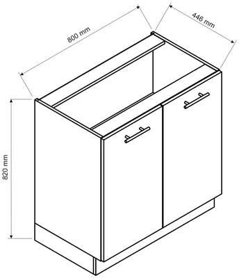 Dolna nowoczesna dwudrzwiowa szafka kuchenna 80 cm BRIT