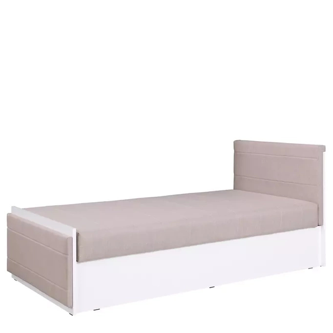 Łóżko tapicerowane 90x200 biały mat EVO