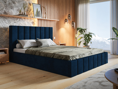 Łóżko tapicerowane sypialniane 160x200 cm ze stelażem i pojemnikiem PASOT