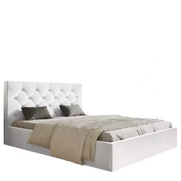 Łóżko dwuosobowe 180x200 cm  białe TESAR
