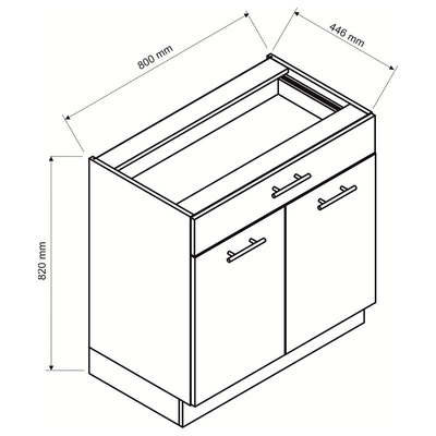 Pojemna szafka kuchenna 80 cm ELENA