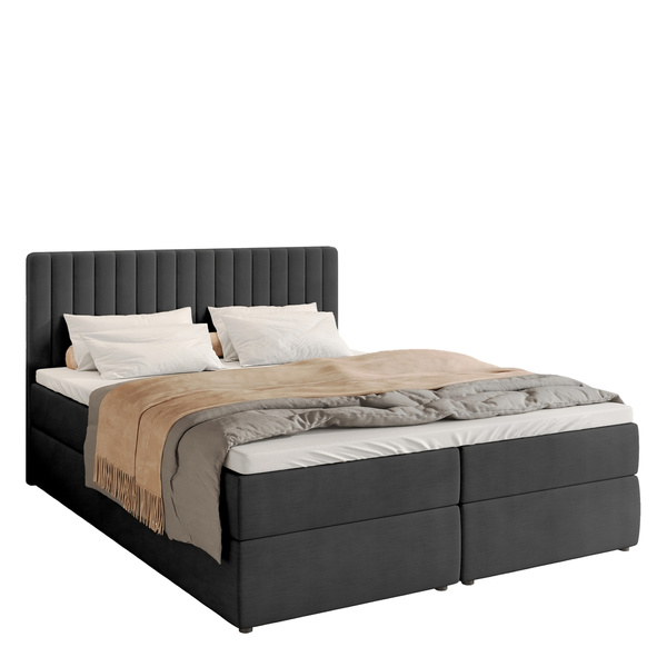 Łóżko kontynentalne 140x200 cm z pojemnikiem DREAM czarne