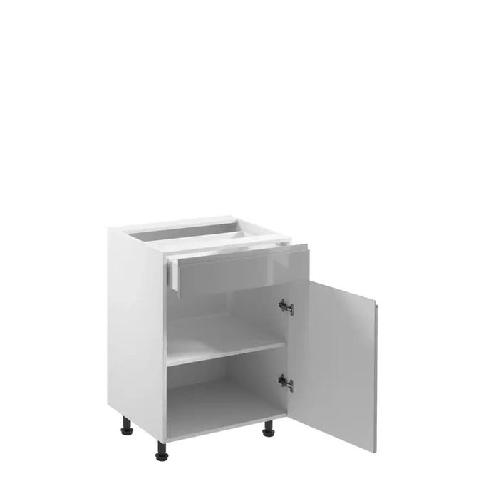 Szafka kuchenna stojąca 60 cm biały połysk szuflada ACELSIO
