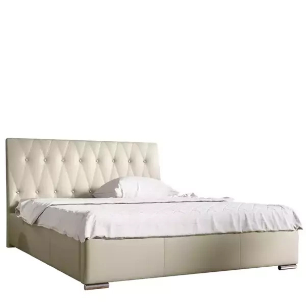 Łóżko tapicerowane 140x200 beżowe NANKIN
