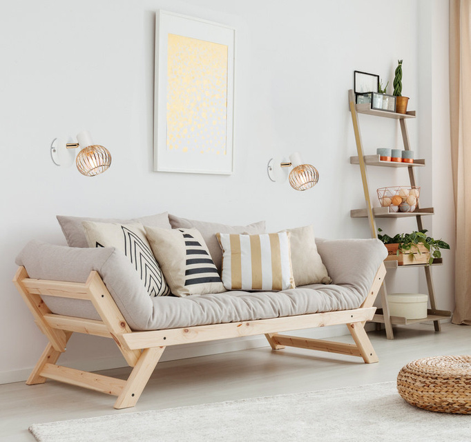 Lampa ścienna kinkiet 1X40W E14 biały/złoty OSLOK