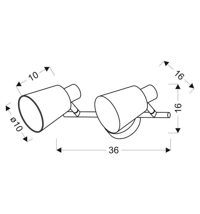 Lampa listwa sufitowa PIN chrom 2x40W