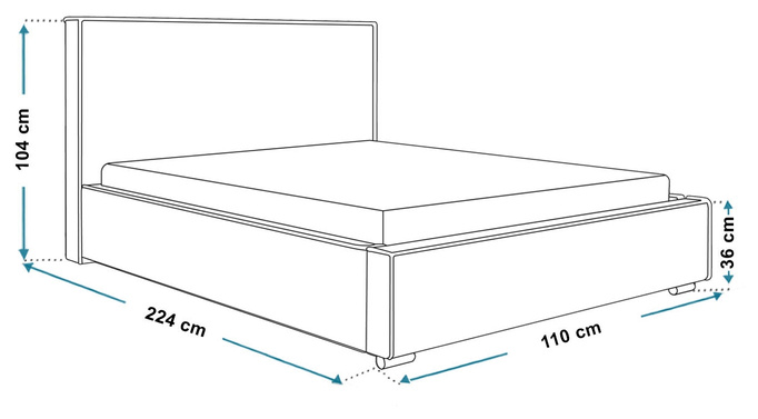  Łóżko z pojemnikiem na pościel 90x200 cm KRAM