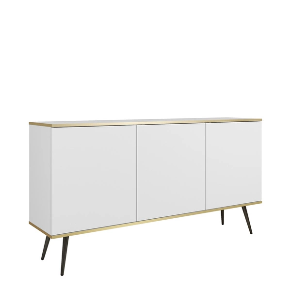 Biała komoda trzydrzwiowa 160 cm na nóżkach ORVIETO