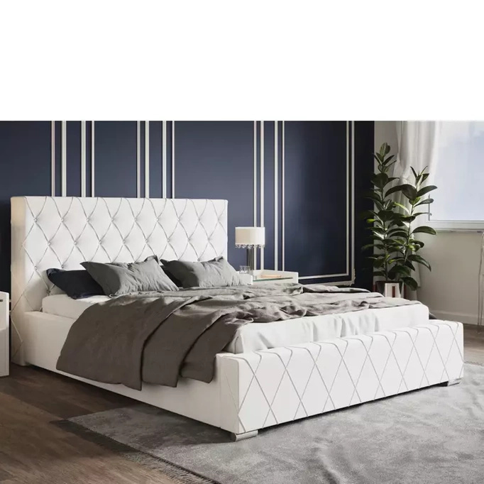 Duże łóżko z pojemnikiem 200x200 cm LENCE
