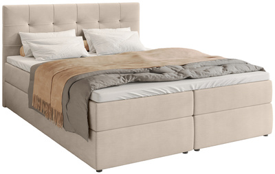 Pikowane łóżko kontynentalne 140x200 cm z pojemnikiem DETROIT