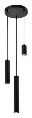 Lampa wisząca czarna talerz 3x25W Tubo 