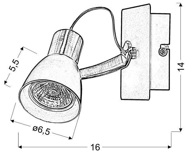 Lampa ścienna kinkiet 1X50W GU10 czarny/miedziany bez żarówki MARKUS 