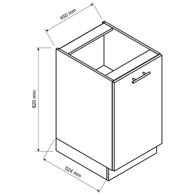Stojąca szafka kuchenna 45 cm OSCAR