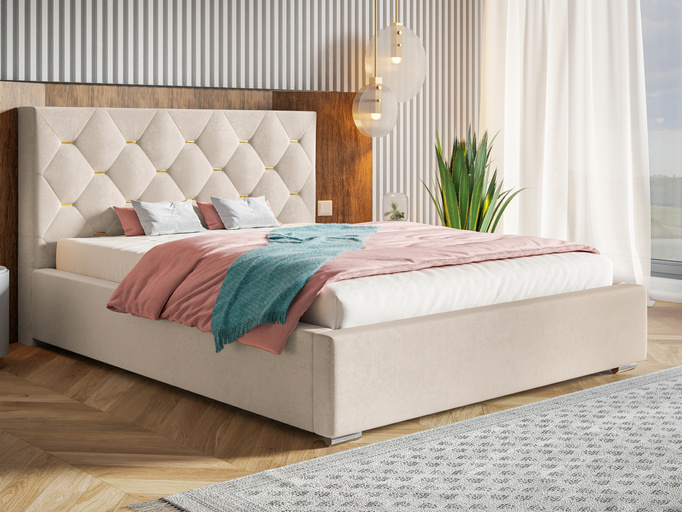  Łóżko tapicerowane 120x200 cm z pojemnikiem VIVID