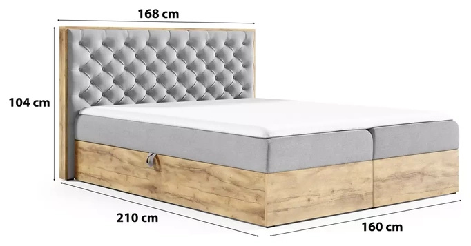 Łóżko kontynentalne małżeńskie 160x200 VALKY