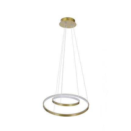 Lampa wisząca LED 40W 50cm podwójny ring złota Lune 