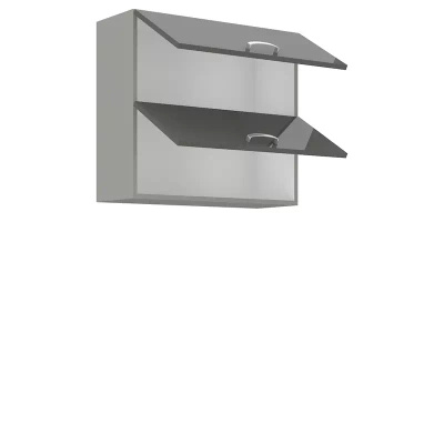 Nowoczesna szafka kuchenna wisząca  szary połysk 80 cm SILVER 